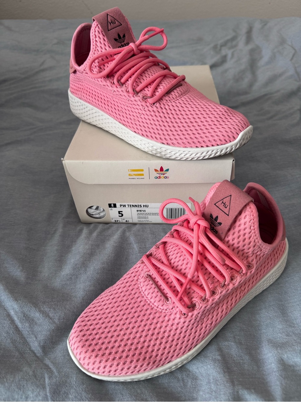 adidas PW TENNIS HU pink sneakers - 5 boys / 6-6.5W